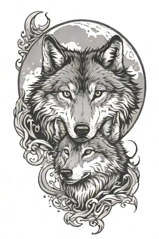 Wolf Moon Merging Together