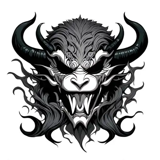 Split Oni Mask Sleeve