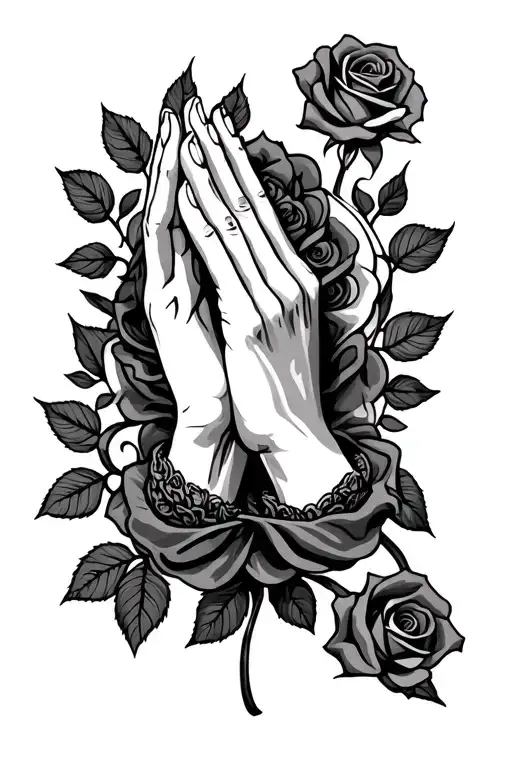 Roses Praying Hands