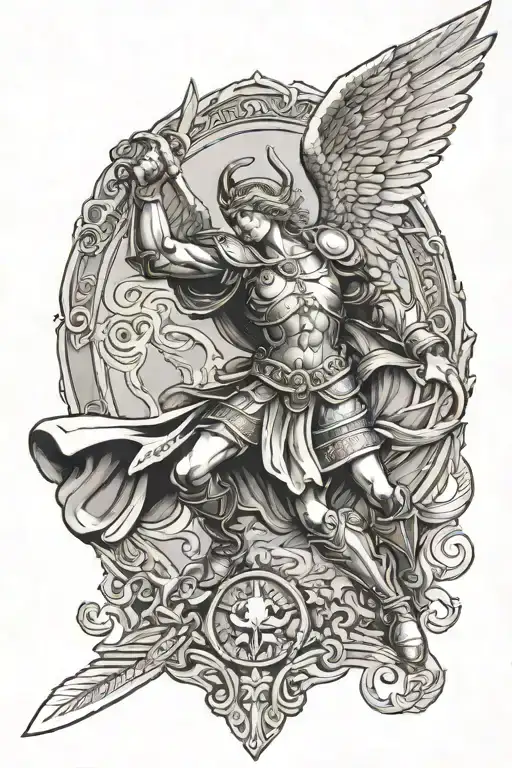 Saint Michael Archangel Fighting