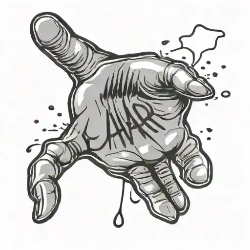 Childs Hand Print With The Name Amari
