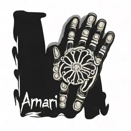 Childs Hand Print With The Name Amari