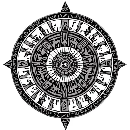 Aztec Calendar With The Look Like It Was Etched In Rock