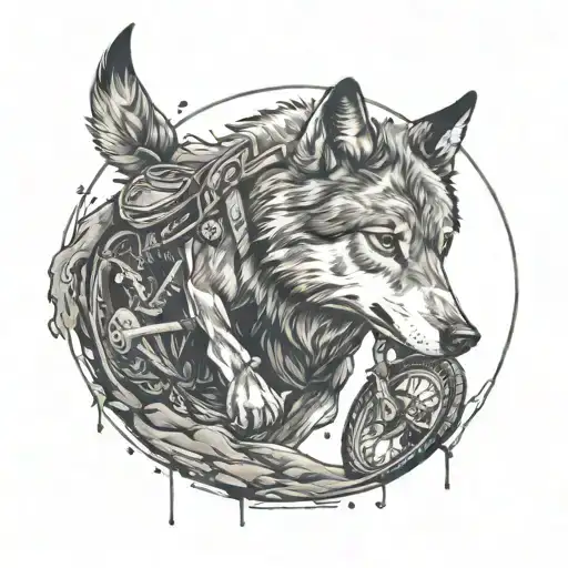 Wolf And Dirt Bike