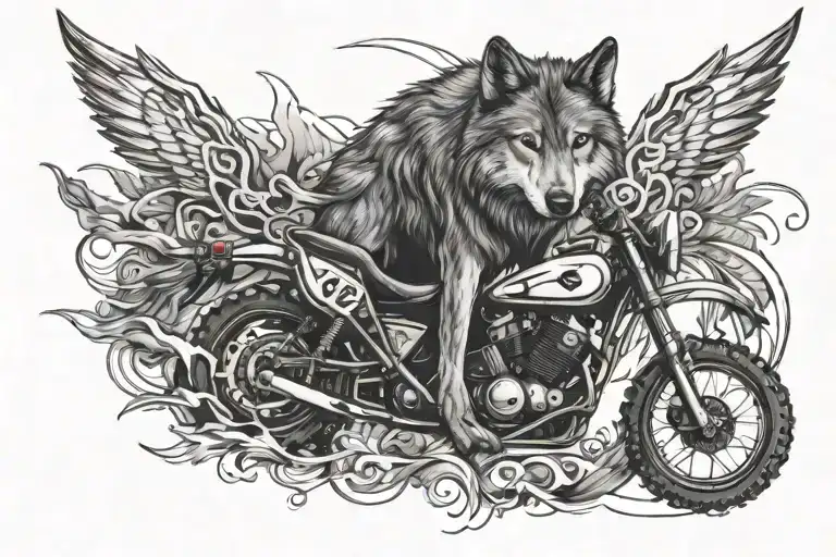Wolf And Dirt Bike Racing