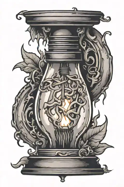 Broken Light Bulb Candle Burning