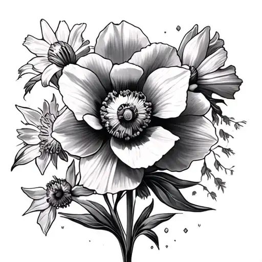 Daffodil Poppy Marigold Larkspur Flower