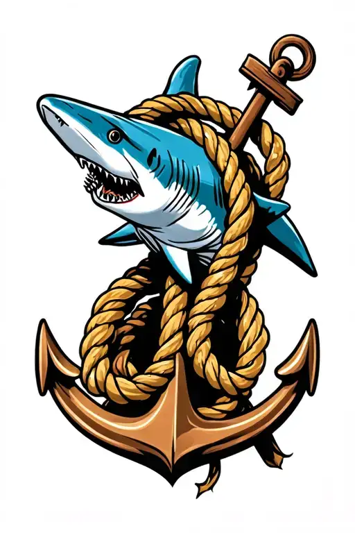 Anchor Rope Boat Compass Shark