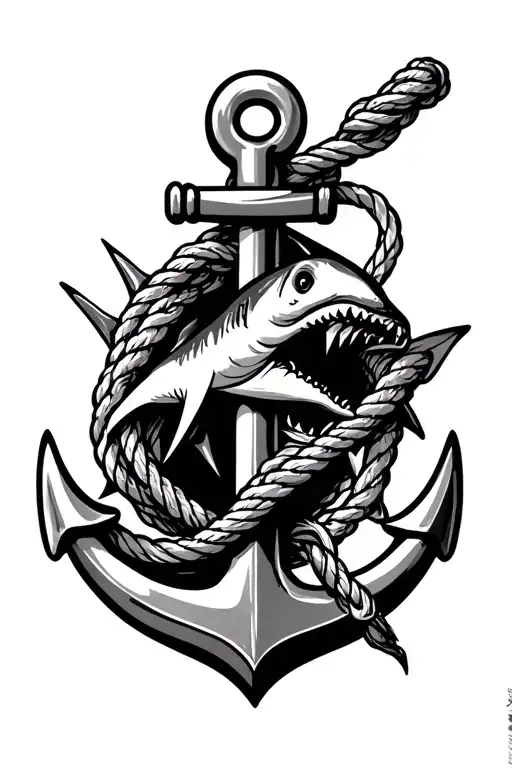 Anchor Rope Boat Compass Shark
