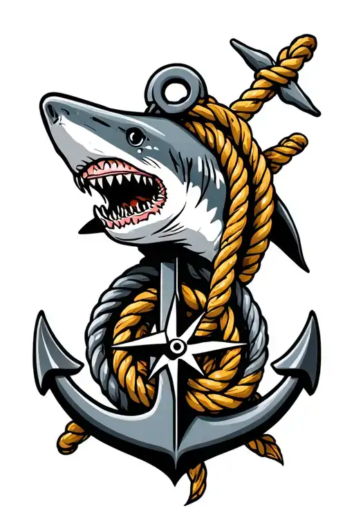 Anchor Rope Boat Compass Shark