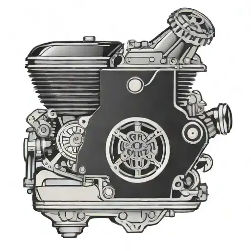 Harley Davidson Engine With Harley Emblem Integrated