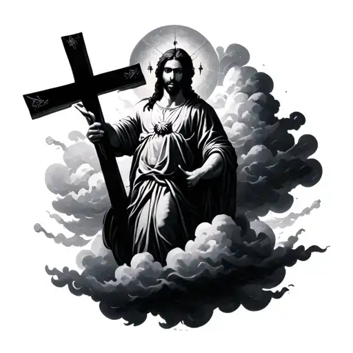God Protecting Me Cross Clouds