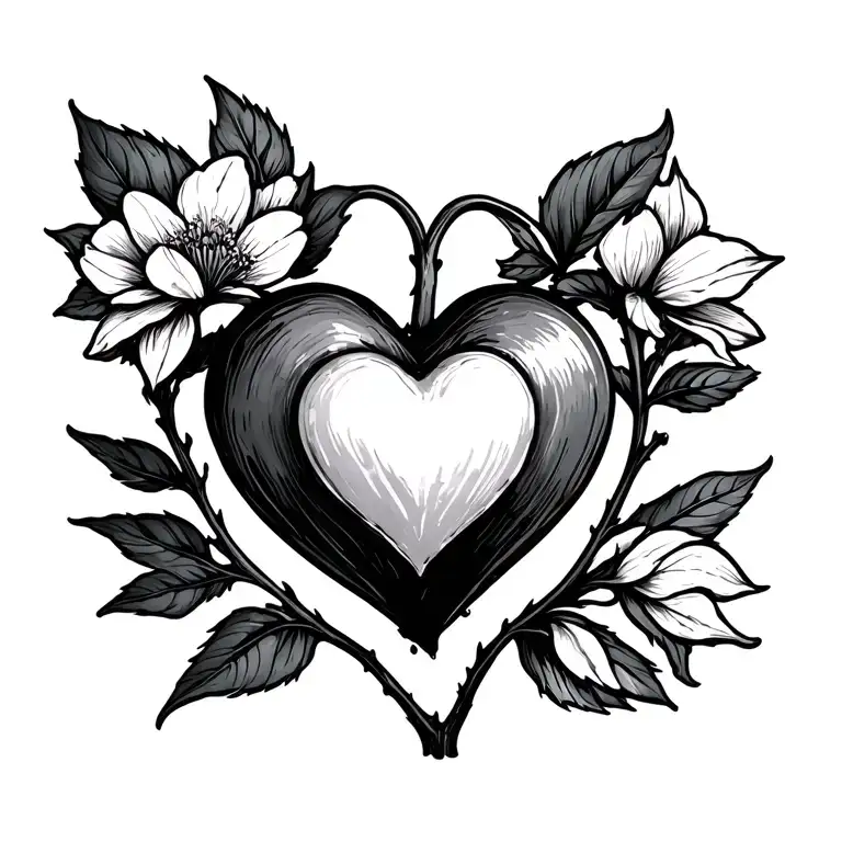 Bleeding Heart Plant With Hand Drawn Hearts Instead Of Blossoms