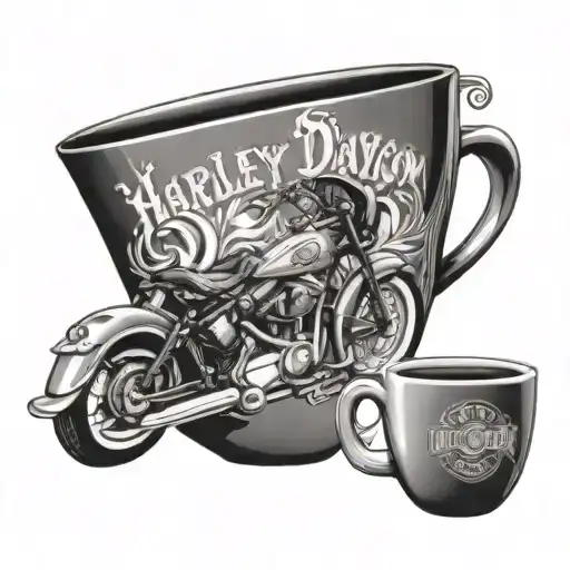 Harley Davidson Motorcycle And Coffee Cup Morphing