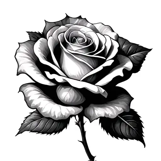Rose With An A Tattoo Design