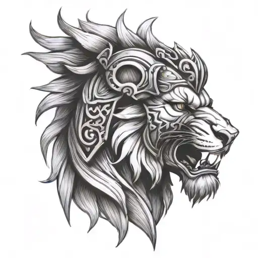 Create A Knight's Helmet Featuring A Lion Crest