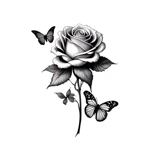 Rose And Butterfly