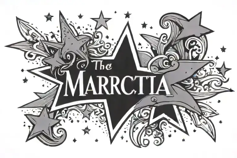 The Name Marcia With Stars Around It