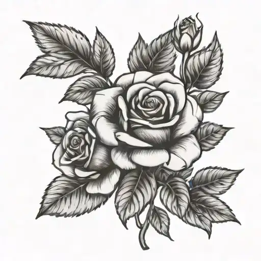 Rose With Stem And Leaves With The Name Kat Mask