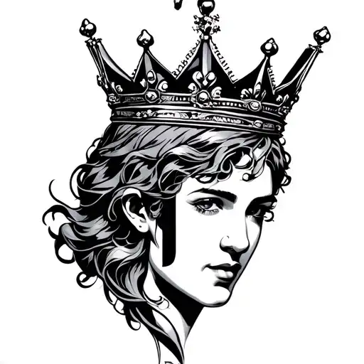 J With Crown Hanging