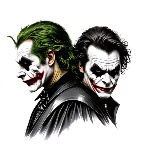 The Joker With Darth Vader Back To Back