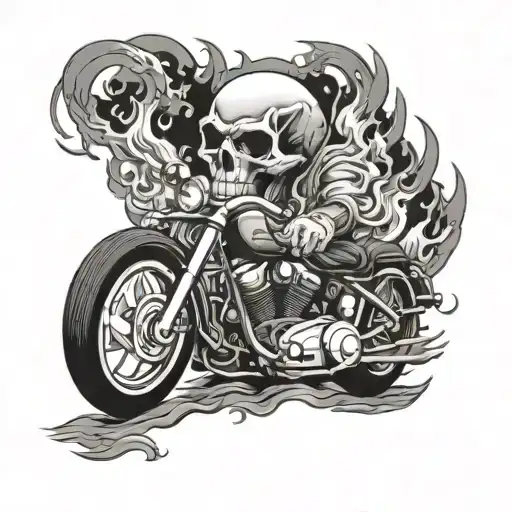 Motorbike Skull Fire