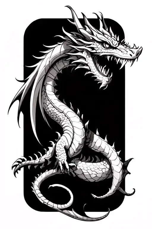 Dragon With Porcioncula Incorporated On Its Scales