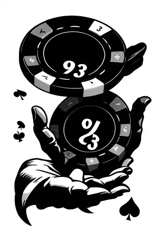 The Number 93 As A Poker Chip As The Joker Throws It From His Hand