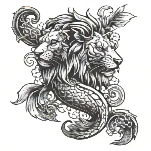 Lion Head Koi Fish Rose Cross Rosary Beads