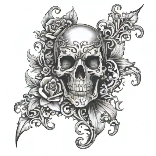 Gothic Filler Tatto For Arm Black