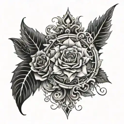 Gothic Filler Tatto For Arm Black Line Work