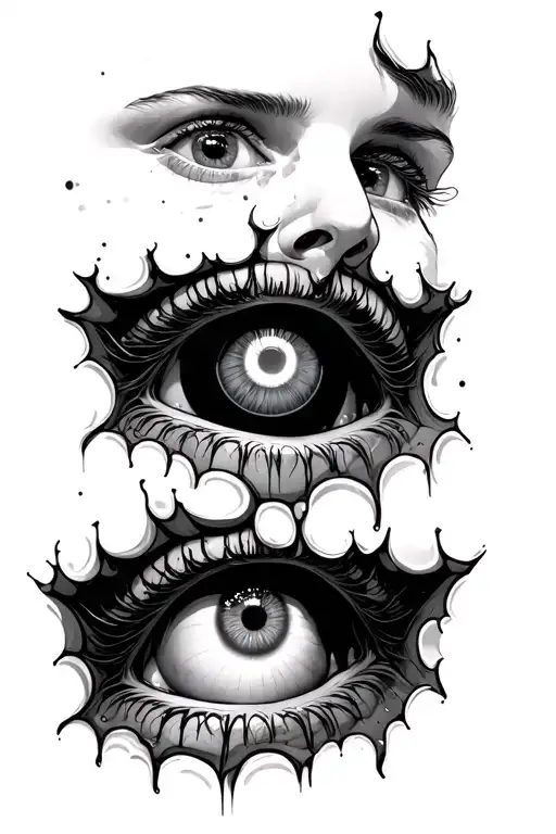 Multiple Eyes Skin Ripping