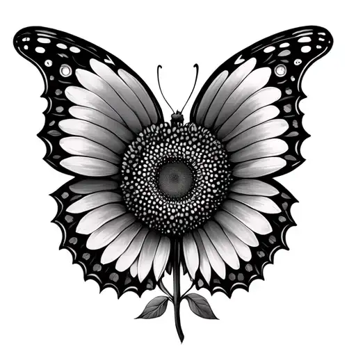 Butterfly Wings Turn Into Sunflower