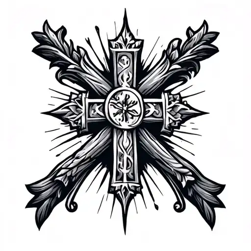 Forearm Cross Tattoo Design