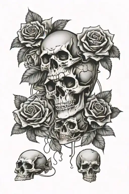 Skulls Surround With Money