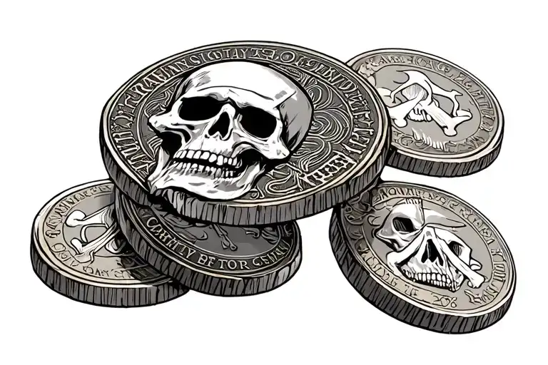 Cursed Coin From Pirates Of Caribbean And Dramatic Style Around It