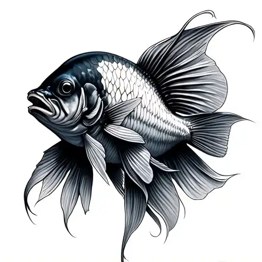 Coi Fish In A Heart Shape