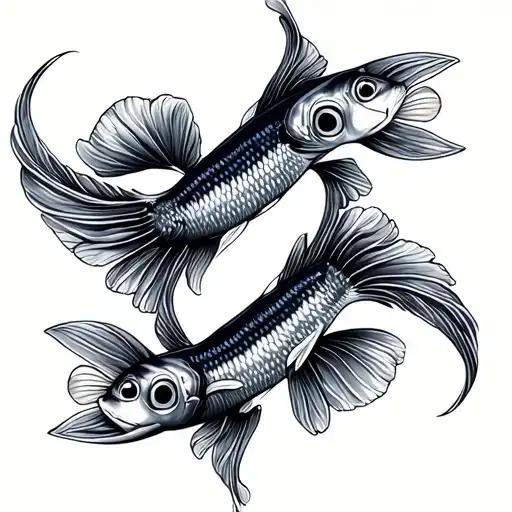 2 Coi Fish In A Heart Shape