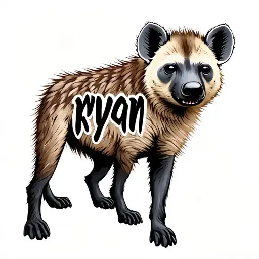 Small Hyena With The Word 'Ryan' Written Inside