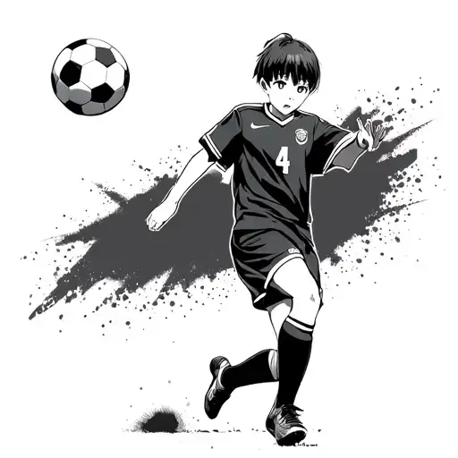 Anime Character Playing Soccer