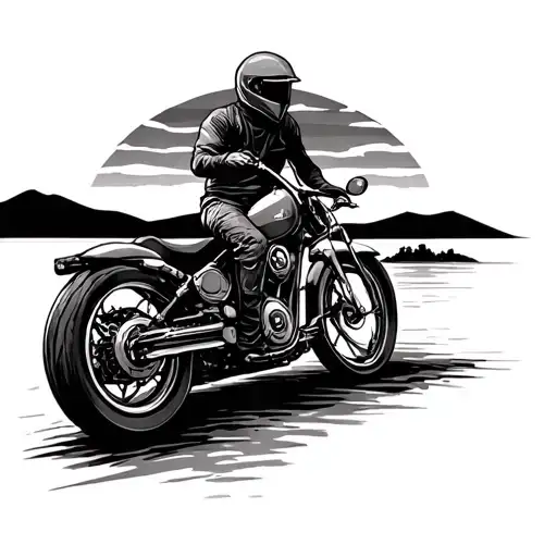 Sunset Memorial For A Motorbike Rider