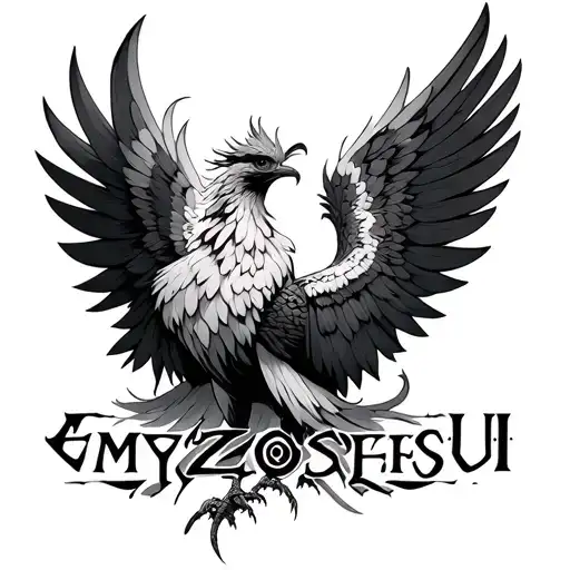 Pheonix Wings In The Middle Of The Name Emzoesui
