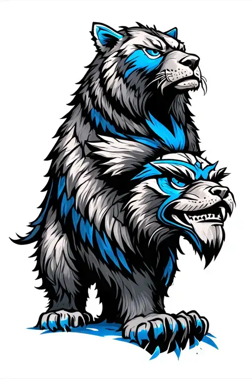 Totem Pole Of Centurion Jayhawk Blue Devil Cougar Grizzly