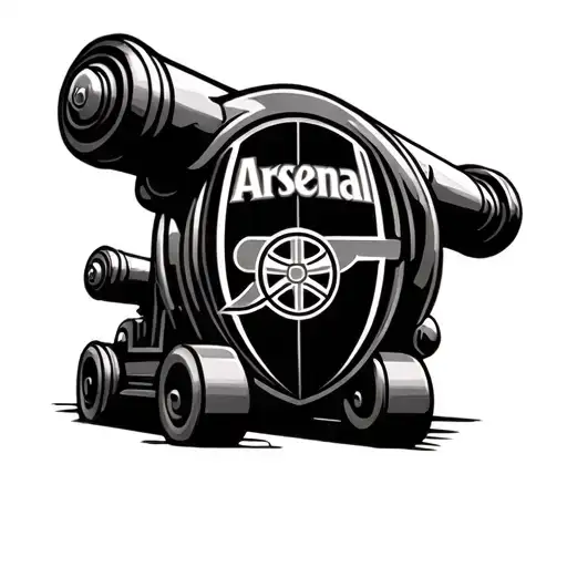 Arsenal Logo Incorporated With Big Cannons