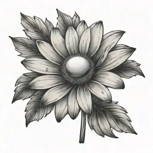 Common Daisy With Pearl In The Middle And Spear Behind