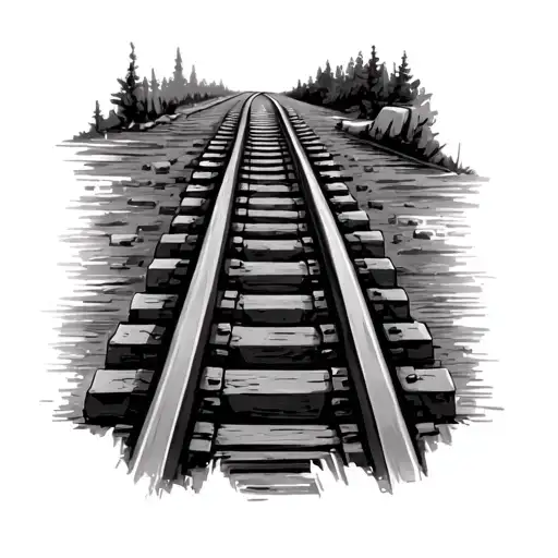 Rail Road Track Forming The Shape