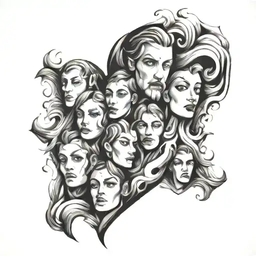 Heart Made Of Human Faces
