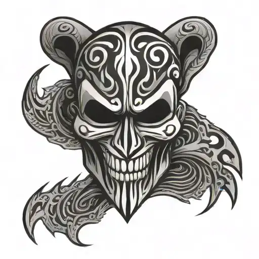 Mask From The Movie Scream In Tribal Style