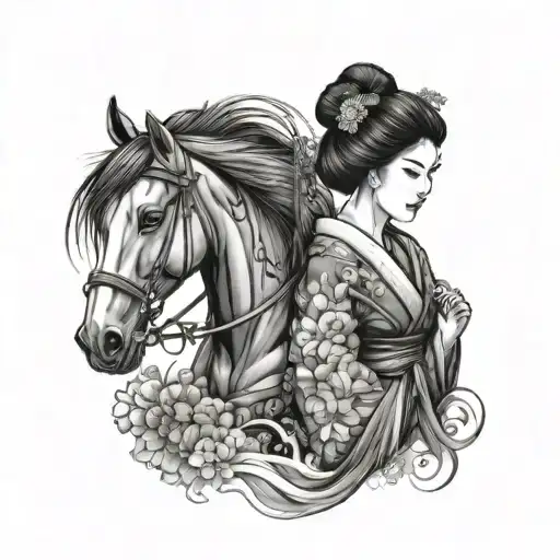 Geisha W Horse