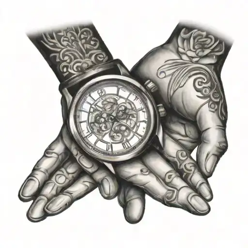 Open Hands With Watch On Wrist